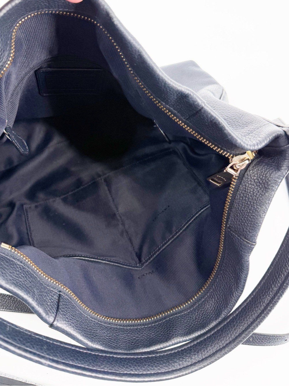 Coach Navy Blue Scout Hobo Bag Pebbled Leather - Picture 7 of 10